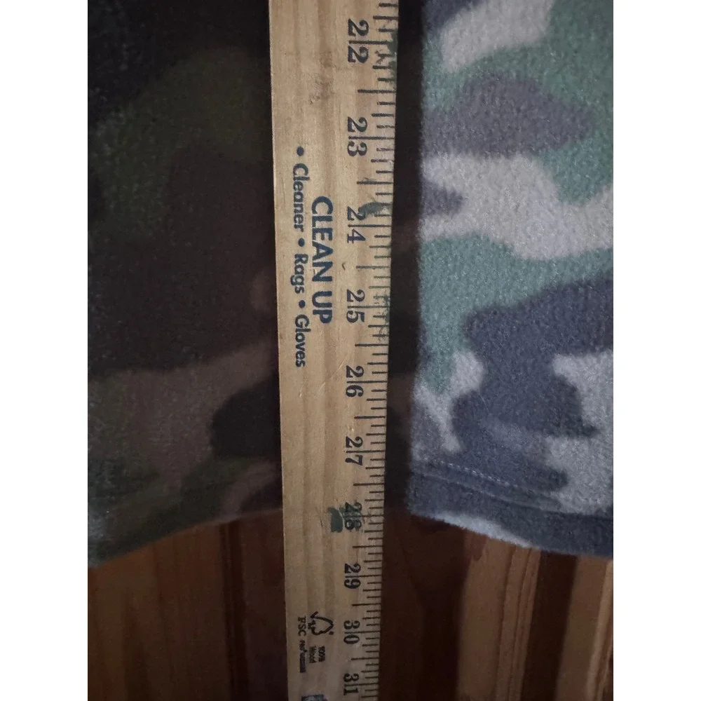 Columbia Fleece Jacket XL Green Camo Full Zip Mock Neck Gorpcore